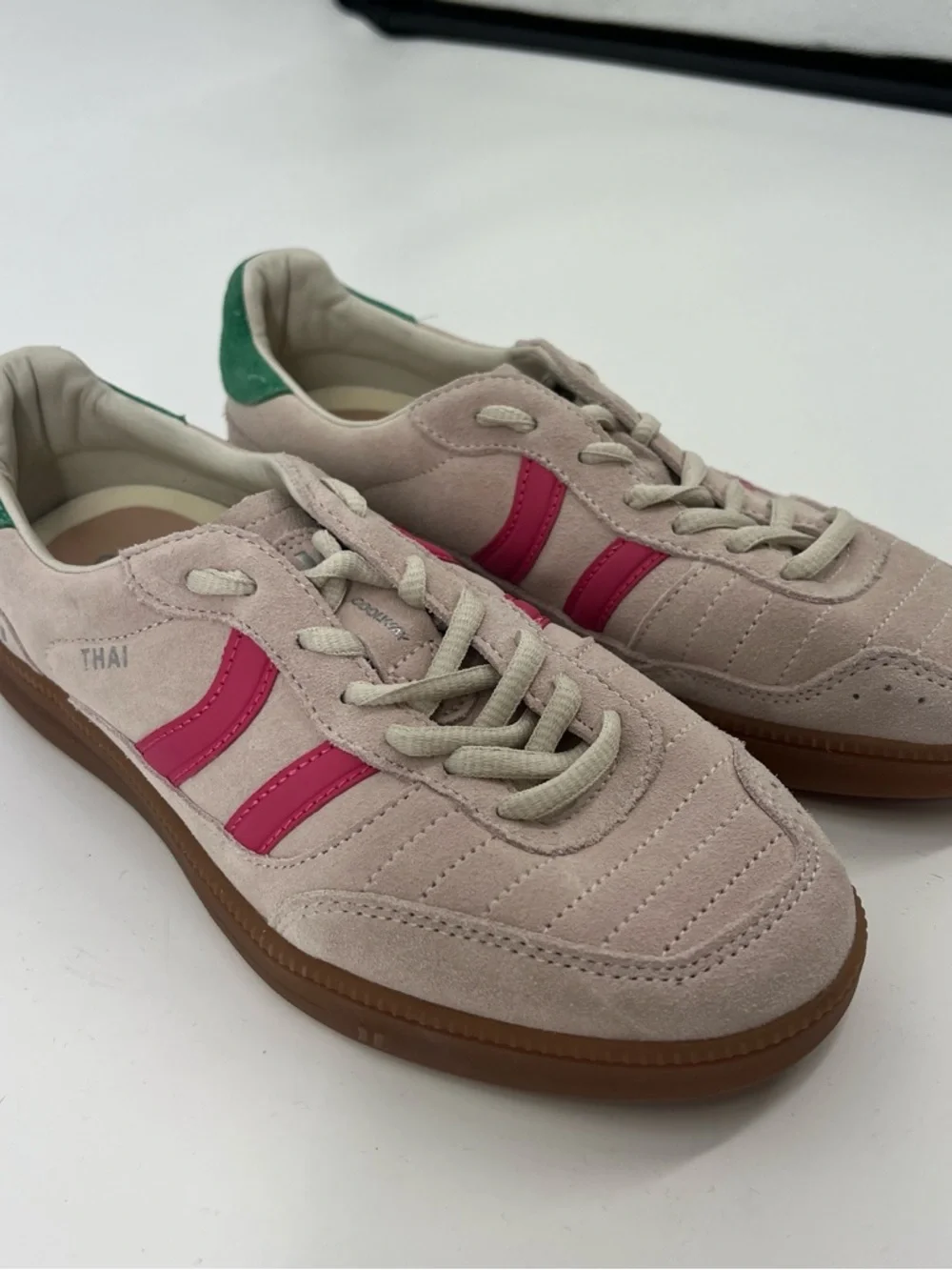 Coolway Thai Nude Pink Suede Upper Lace Up Low Profile Streetwear Sneakers 9 - Picture 3 of 7